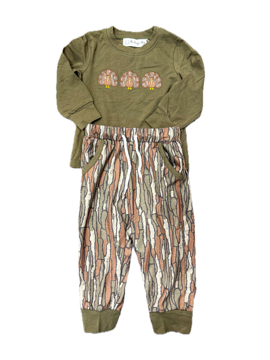 Green Bark Camo Turkey Pant Set