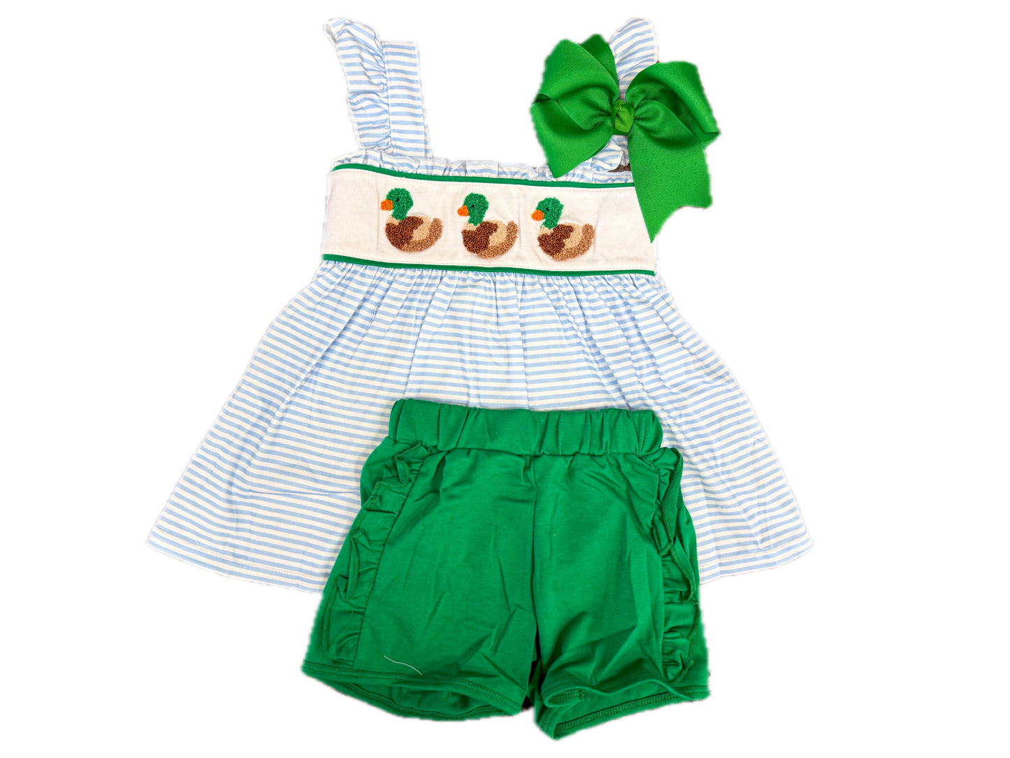 Ruffle French Knot Mallard Short Set