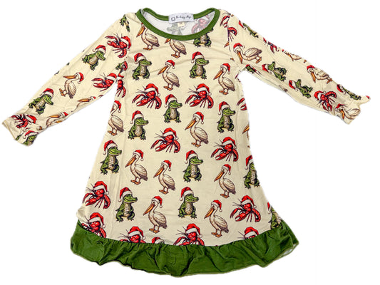 Cajun Christmas Critters Gown