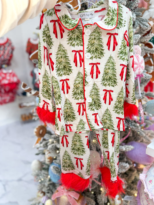 Christmas Tree & Bows Feather Pjs