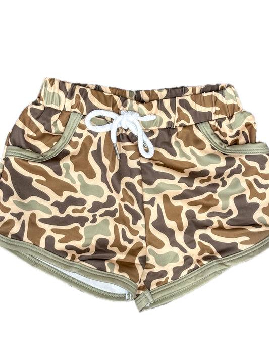 Old School Camo Swim Shorts
