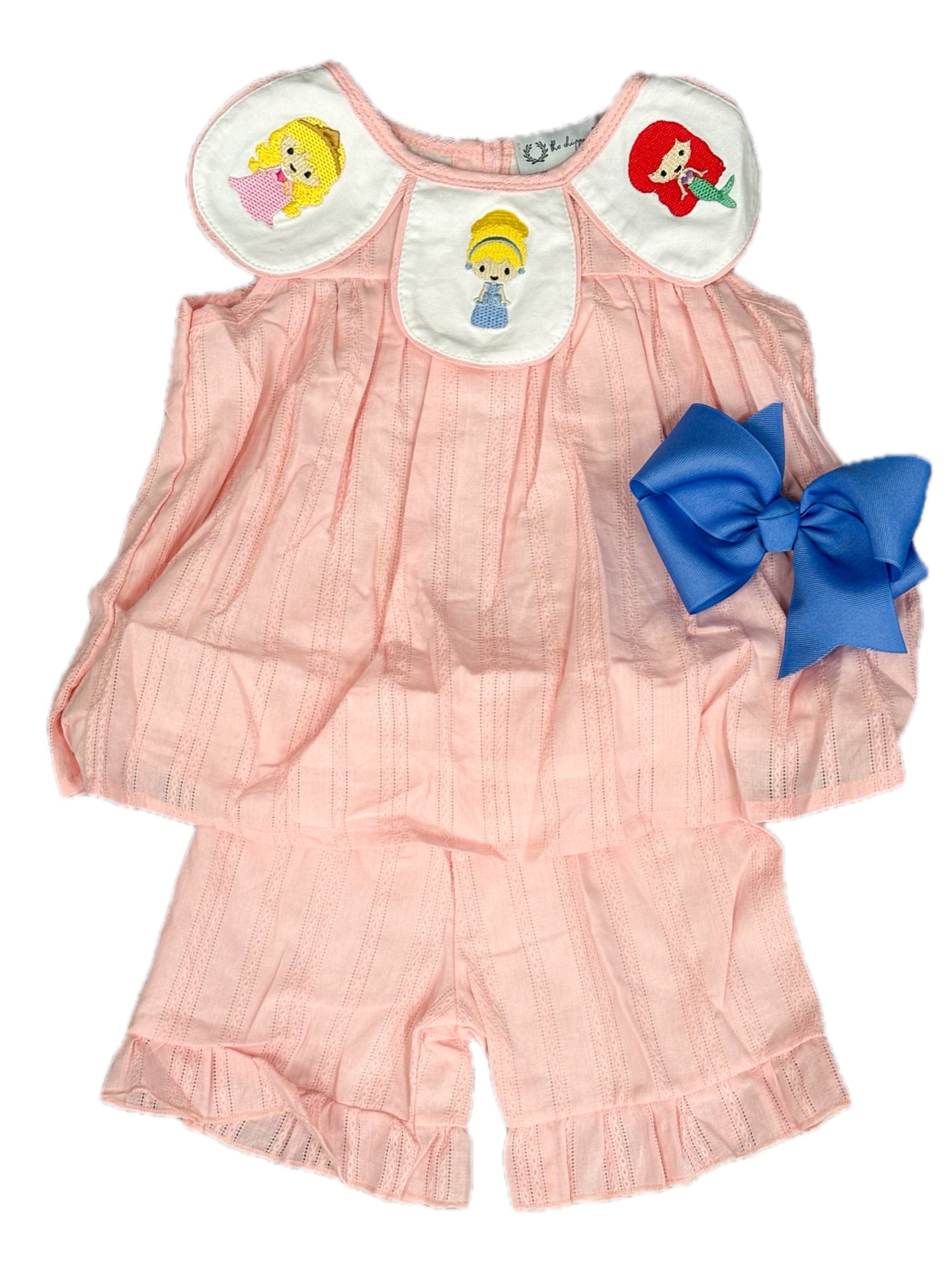 Scalloped Embroidered Princess Short Set
