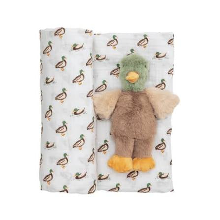 Mallard Swaddle & Rattle