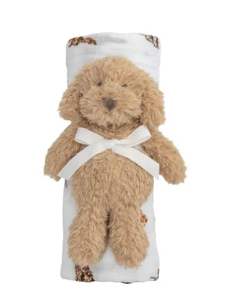Doodle Muslin Swaddle & Rattle