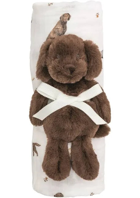 Lab Swaddle & Rattle
