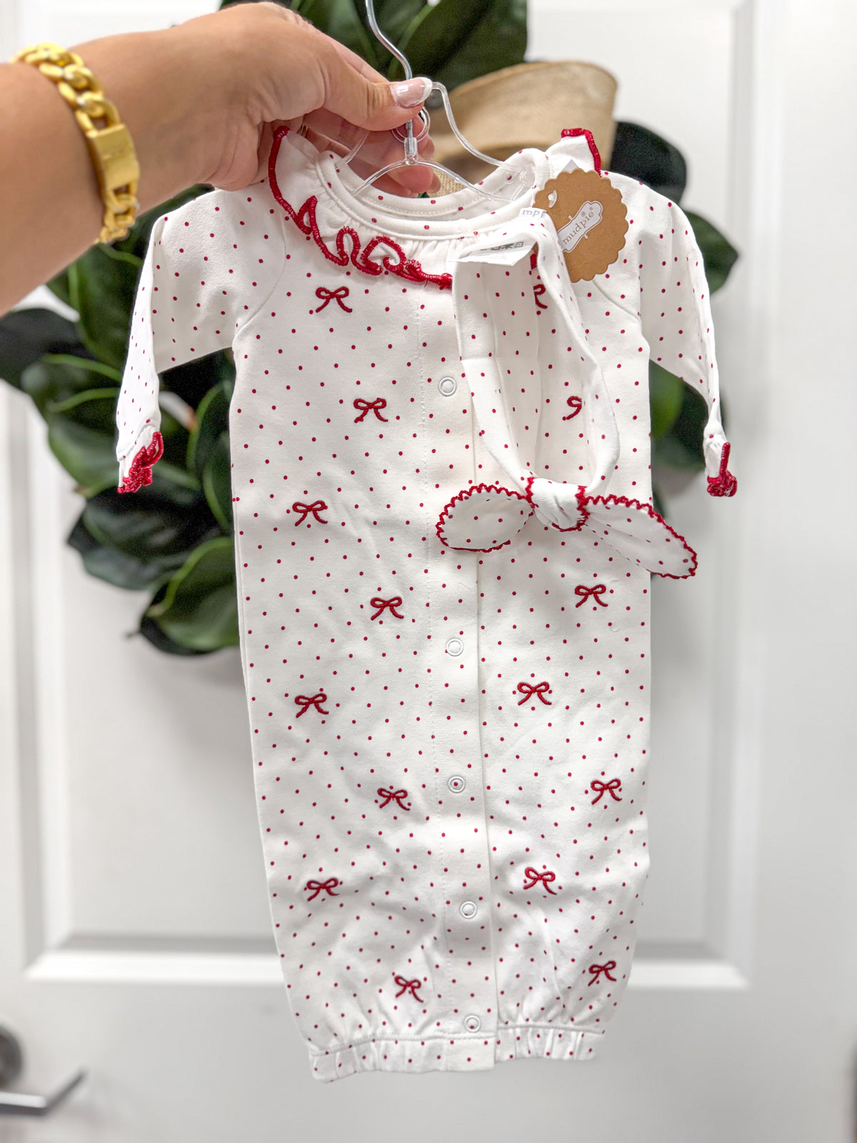 Red Polka Dot Bow Gown