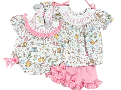 Silly Goose Smocked Short Set