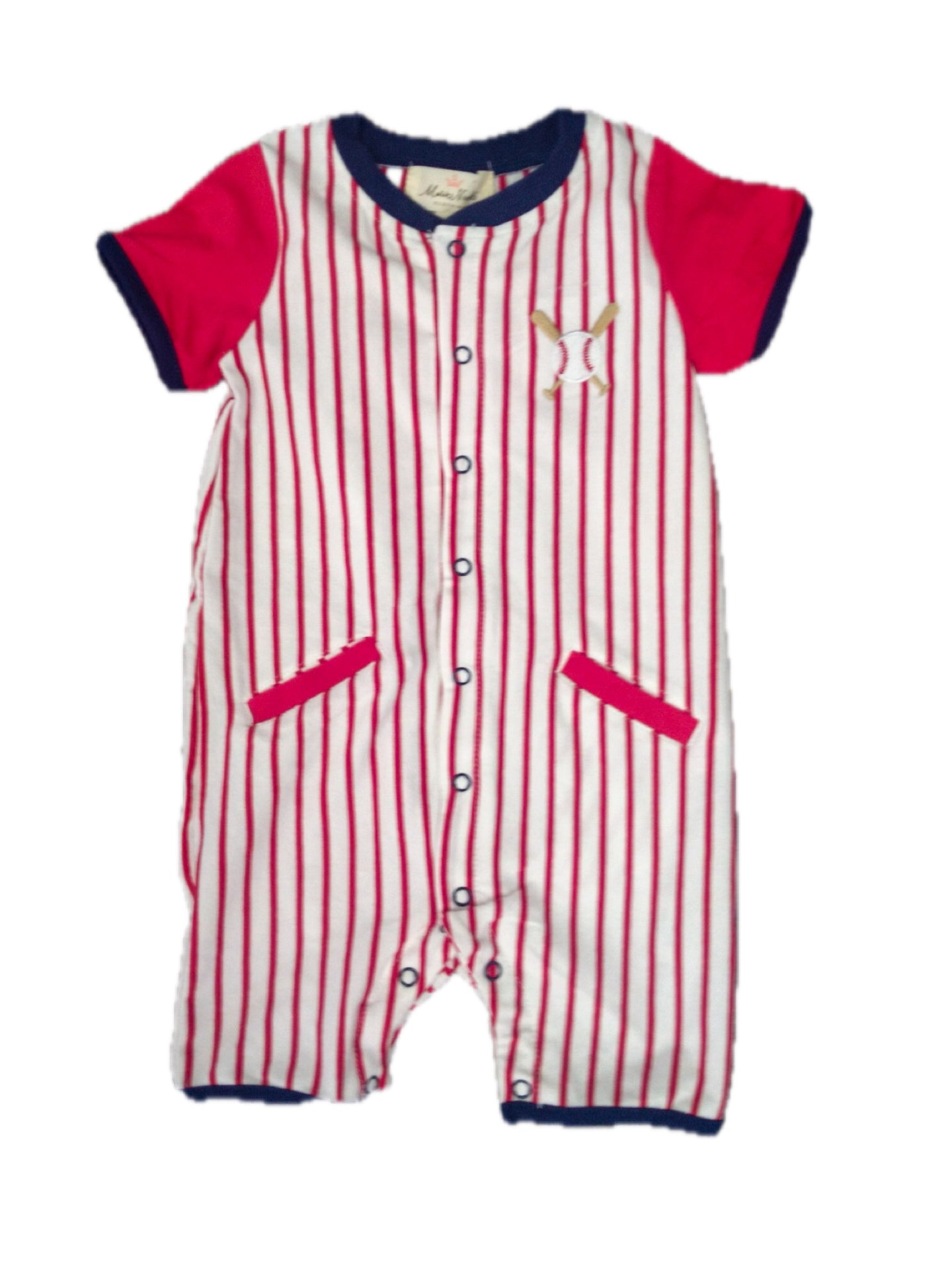 Raglan Striped Baseball Romper