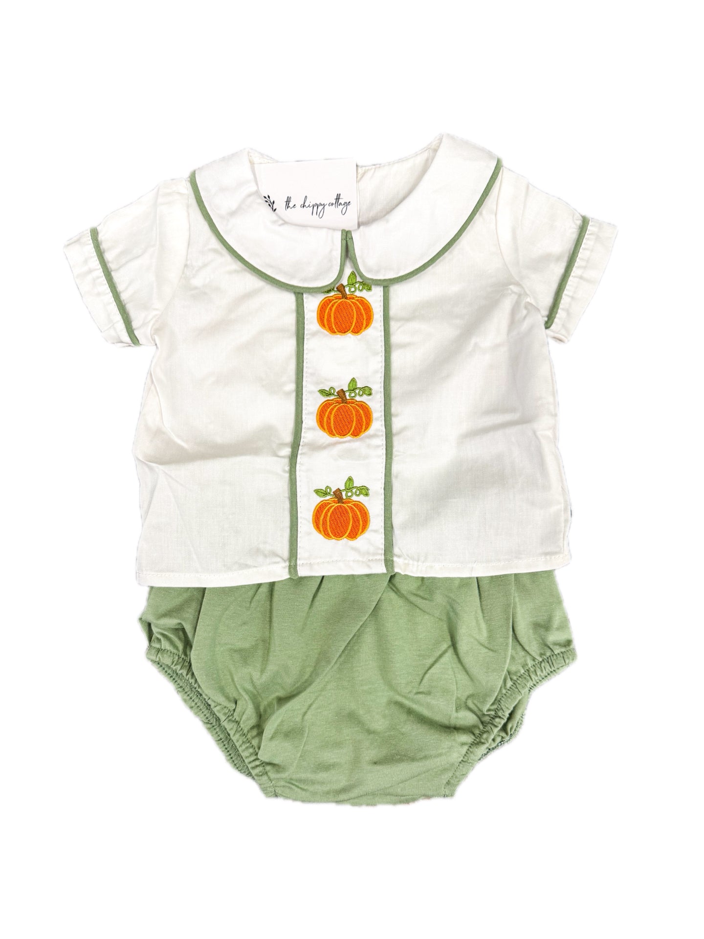 Sage Pumpkin Bloomer Set