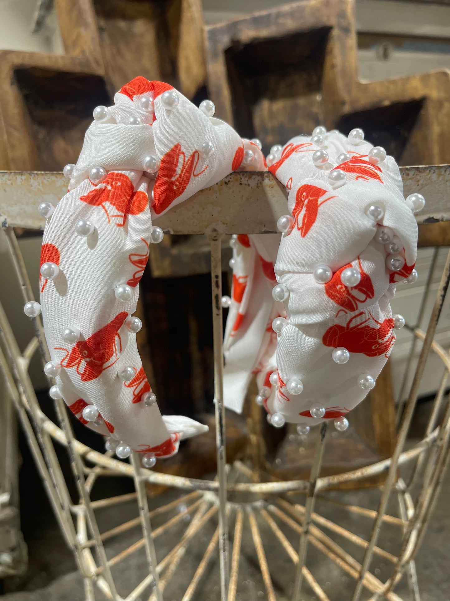 Crawfish Pearl Headband