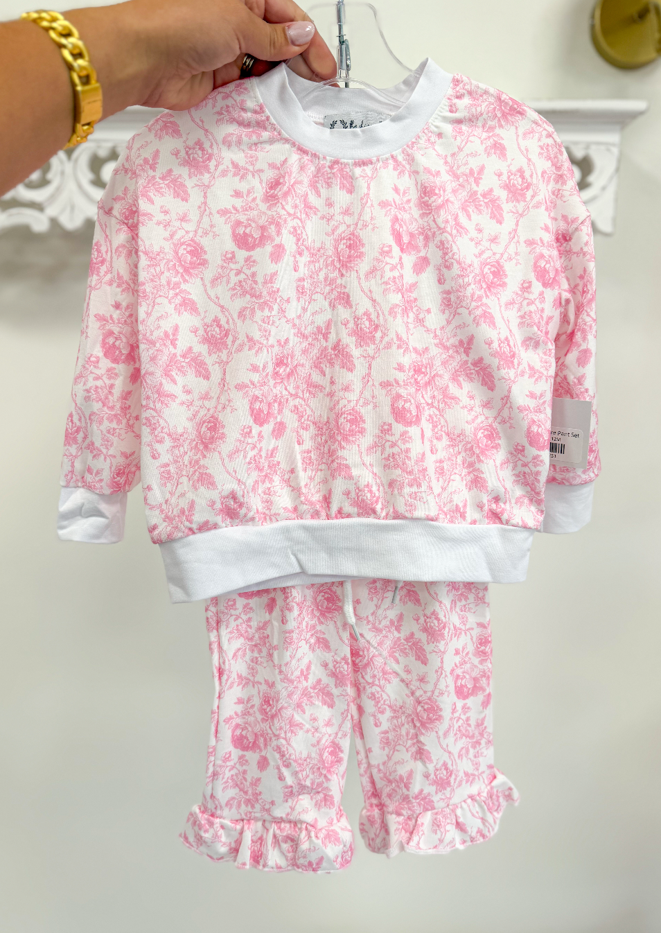 Pink Floral Flare Pant Set