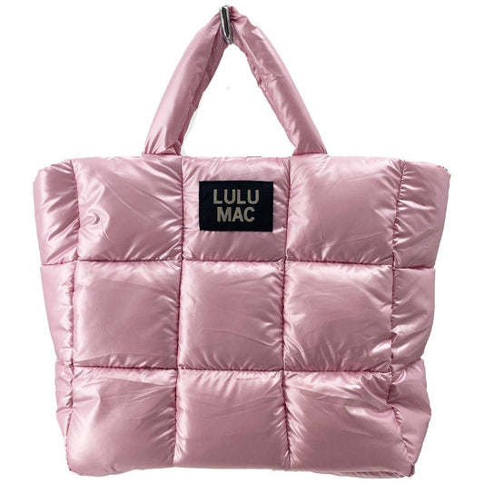 Large Puffer Metallic Handbag LULU MAC  -Rose Gold