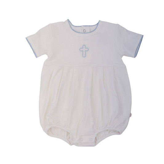 Baby Blue Cross - Pip Embroidered Bubble 