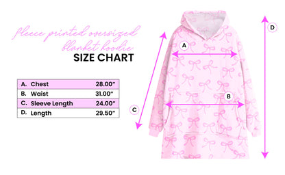 Fleece Printed Pullover Oversized Blanket Hoodie