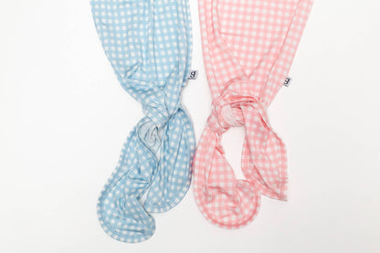 Pink Gingham Knotted Infant Gown