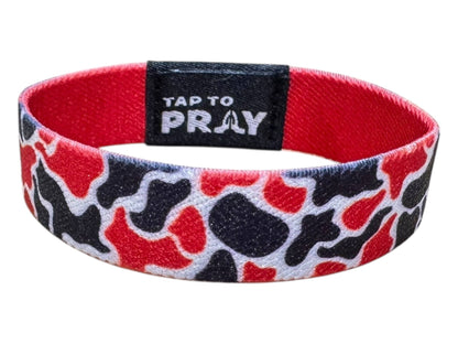 Tap To Pray™ Wristbands - Team Camo - Red & Black