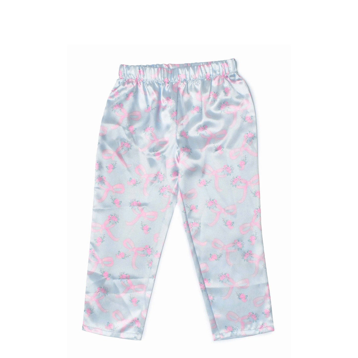Floral Print Satin Pajama Set with Headband