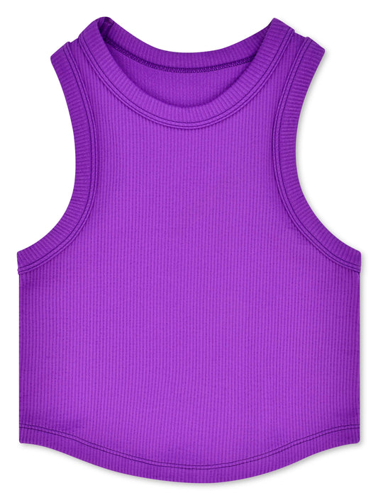 NEON PURPLE CROPPED RACER BACK TOP