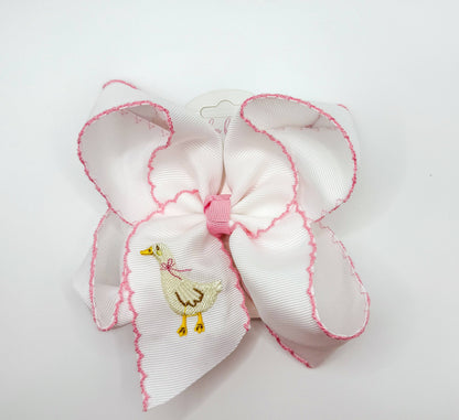 Silly Goose Moonstitch Embroidered Bow