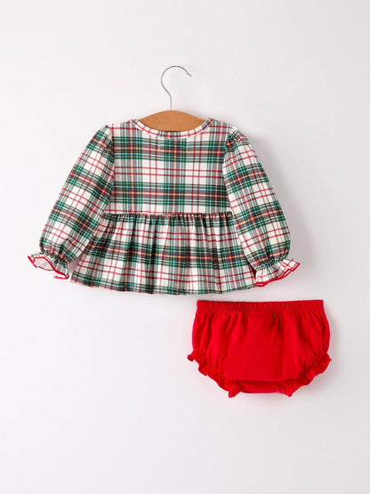 Christmas Plaid Bloomer Set