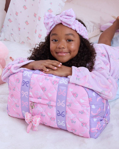 Quilted Ditsy Bow Print Medium Duffle Bag