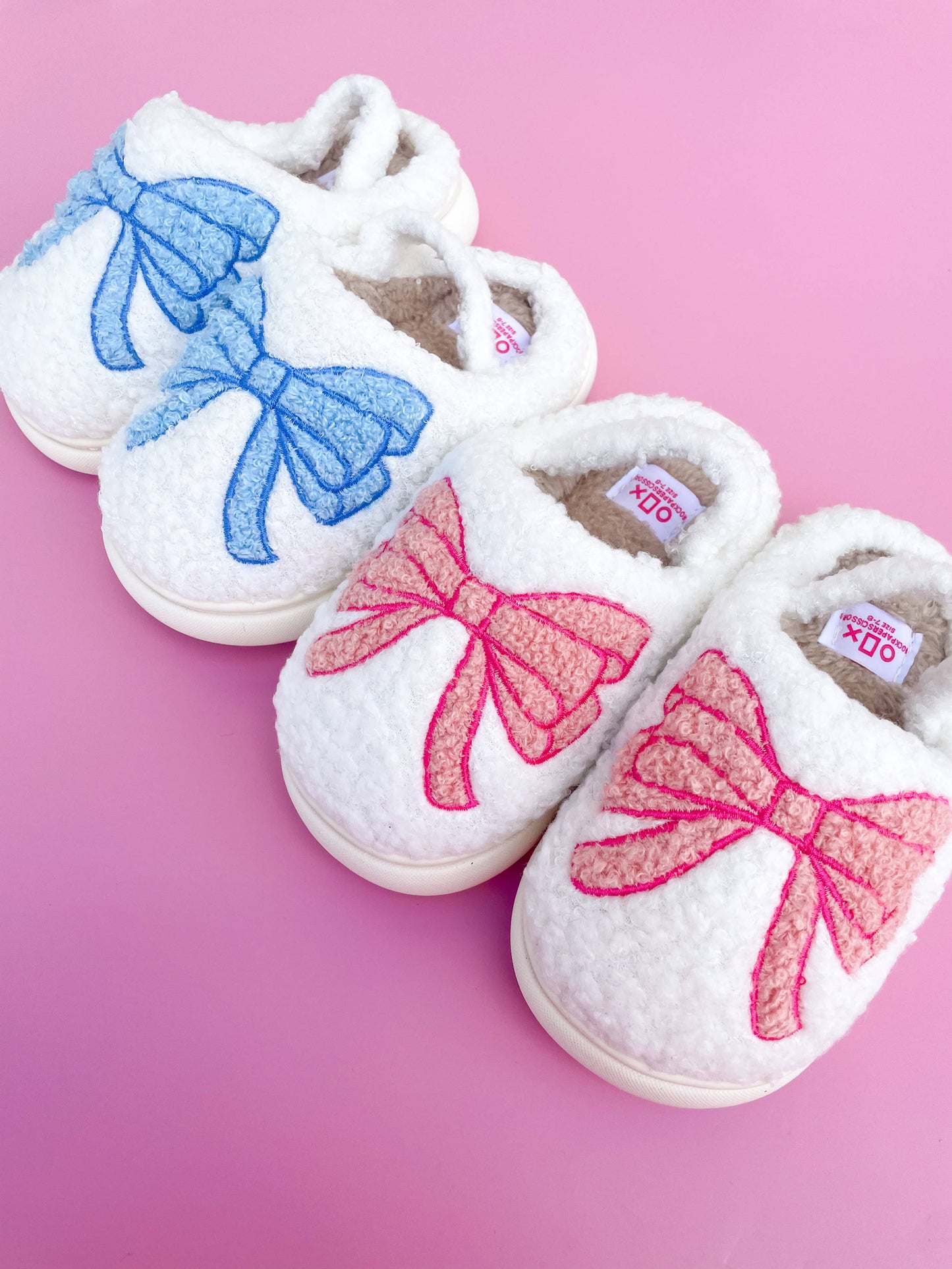 Toddler/Kids Pink Bow Slippers