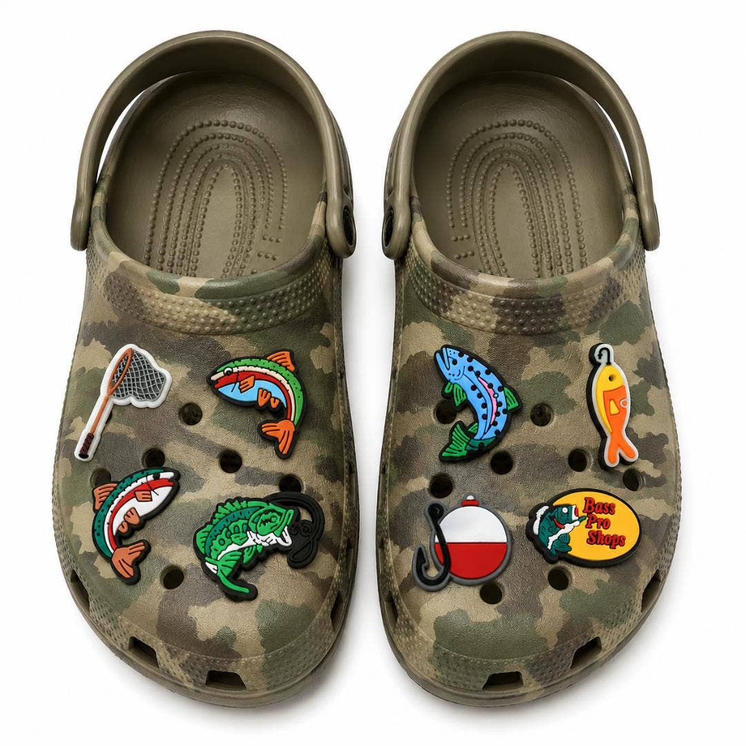 Set of 8 Fishing Shoe Charms Croc