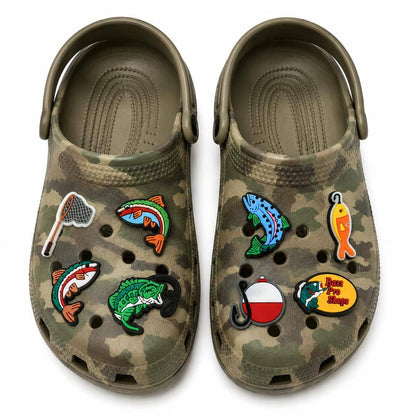 Set of 8 Fishing Shoe Charms Croc