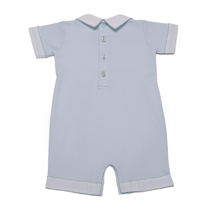 Baby Blue Points Smock Pima Romper