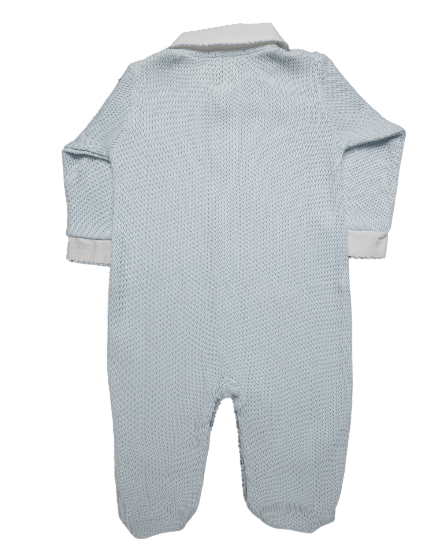 Baby Boy Airplane Luxury Jacquard Open Front Pima Cotton Jumpsuit