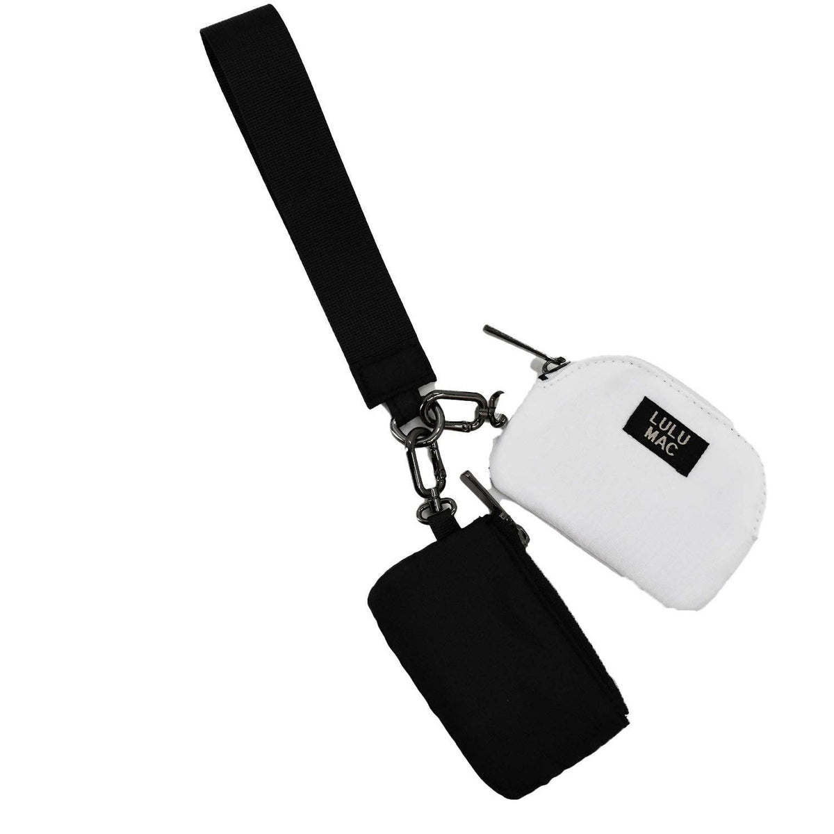 Black/White Lulu Mac Double Pouch Wristlets