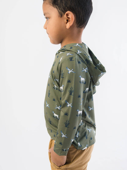 Boys Pond Pups Hunting Dog Performance Hooded Shirt