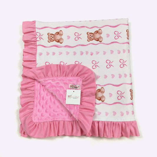 Teddy Bear Bow Blanket