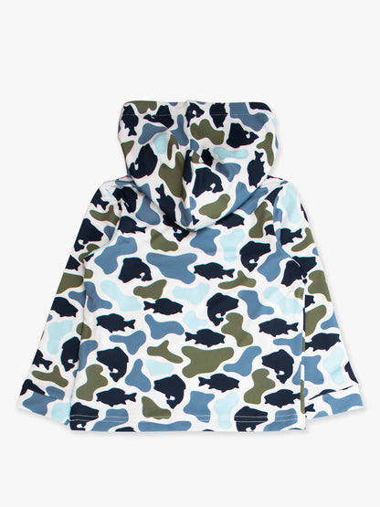 Boys Fish Camo Catch Performance Hooded Shirt