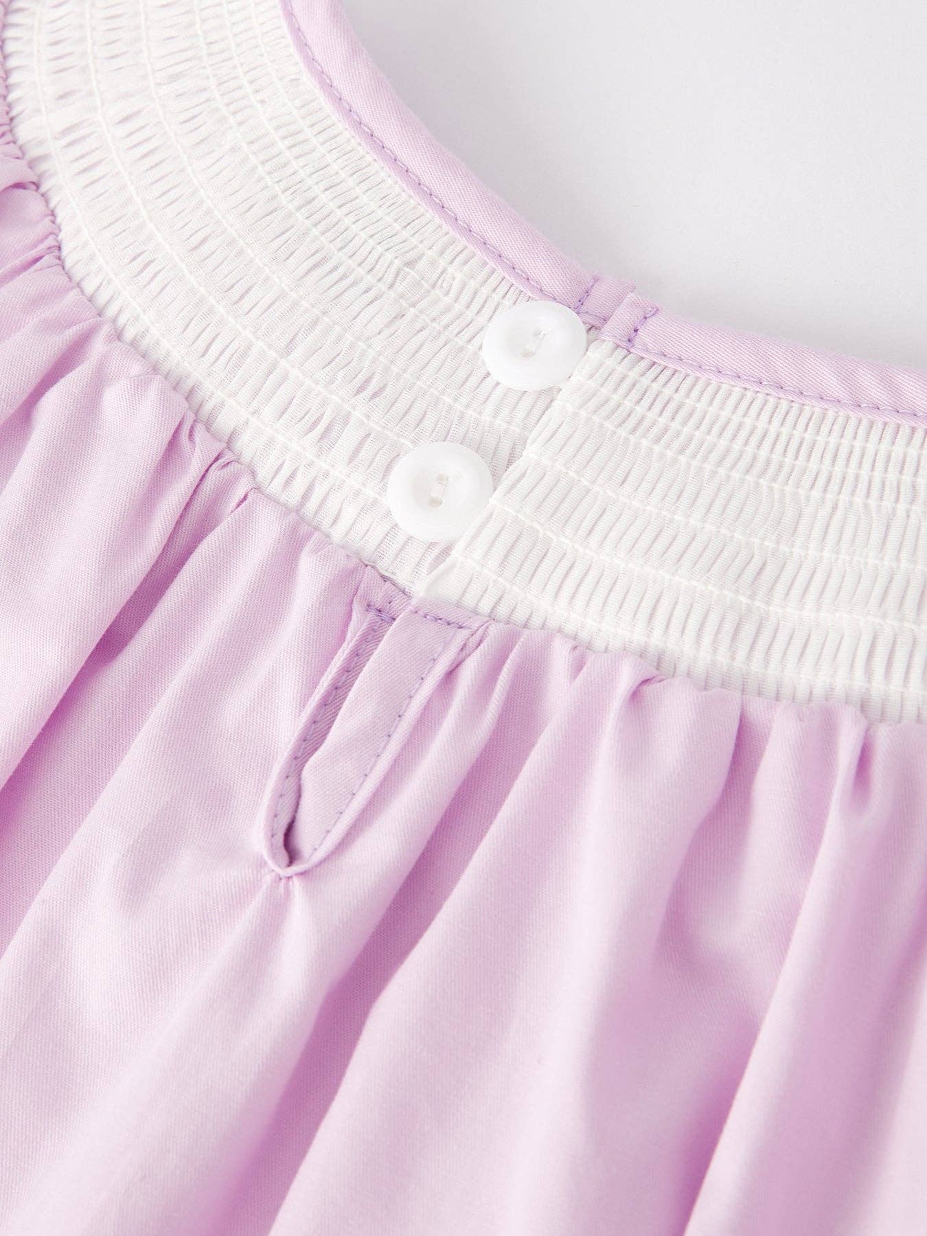 Purple Easter Bunny Lace Smock Dress