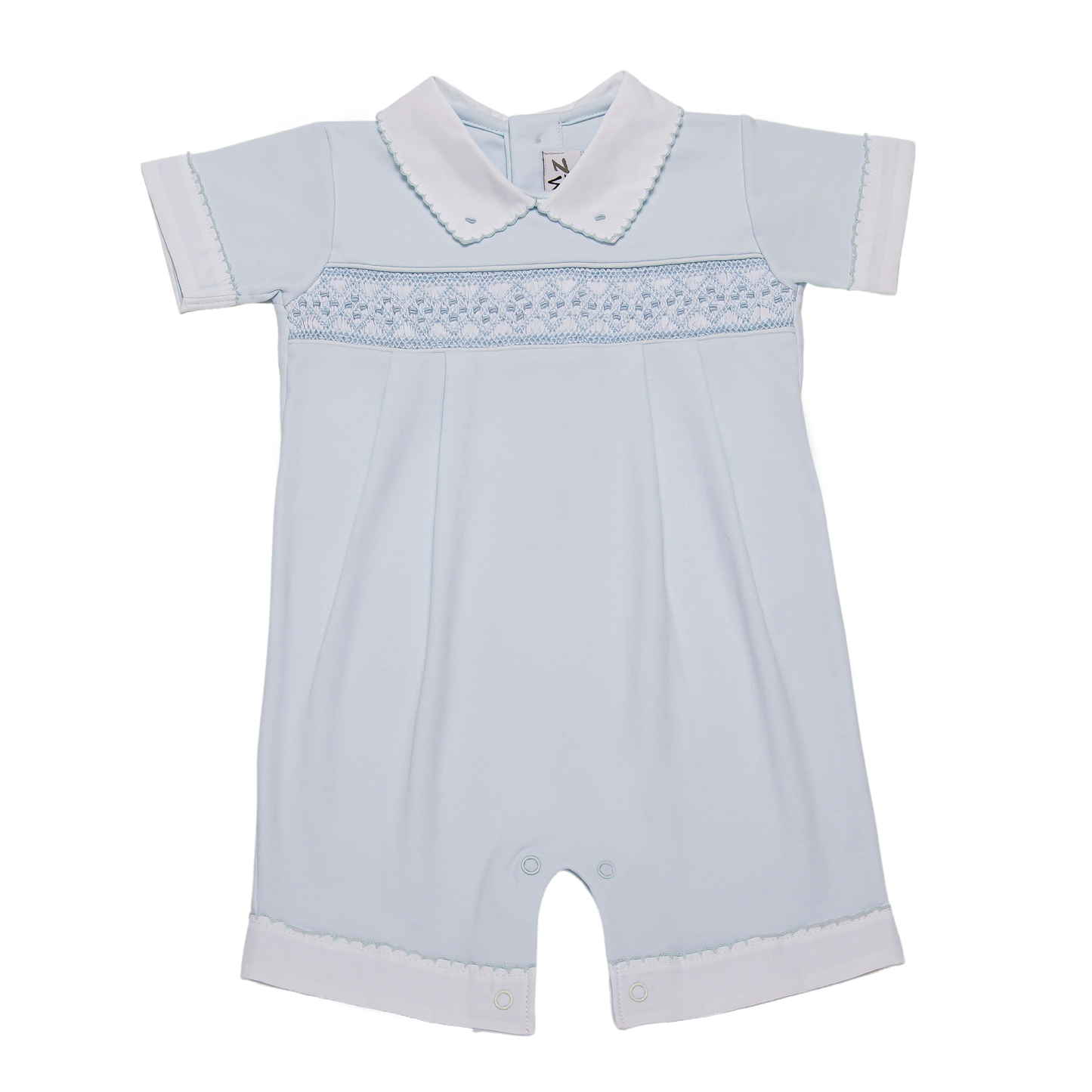 Baby Blue Points Smock Pima Romper