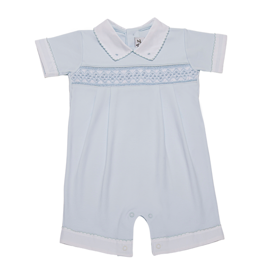Baby Blue Points Smock Pima Romper