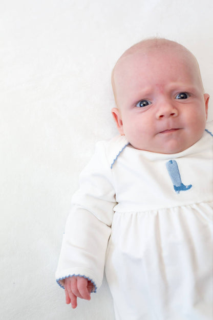 Pip Embroidered Gown -Blue Boot