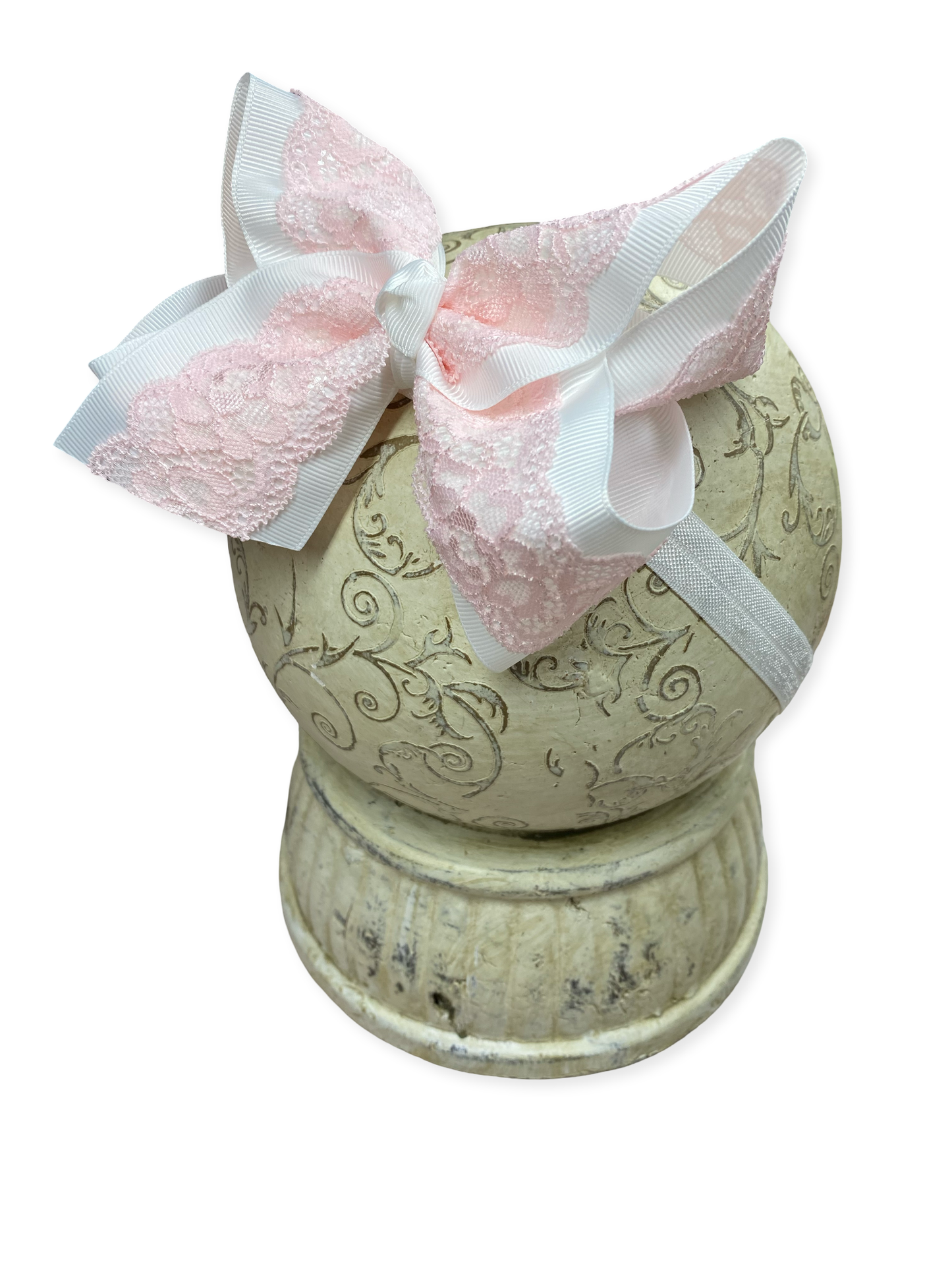 Chantilly Lace Two-Tone Bow Headband | Classic Lace Baby & Toddler Headband