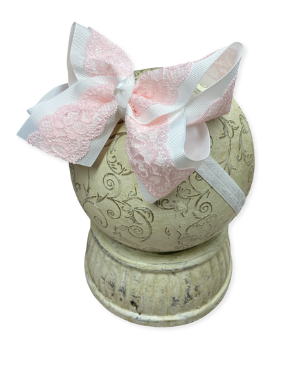 Chantilly Lace Two-Tone Bow Headband | Classic Lace Baby & Toddler Headband