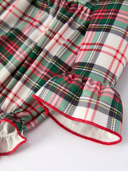 Plaid Santa Ruffle Bubble