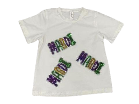 Sequin Mardi Tee