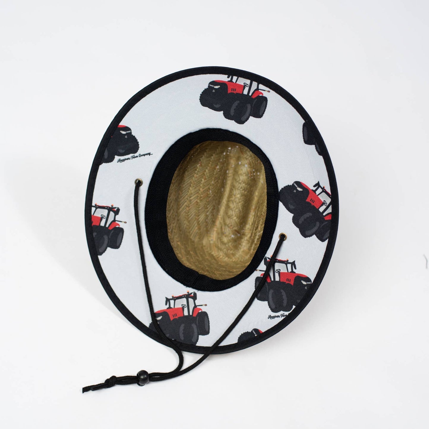 Summer Red Tractor Kids Straw Hat