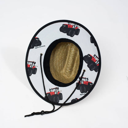 Summer Red Tractor Kids Straw Hat