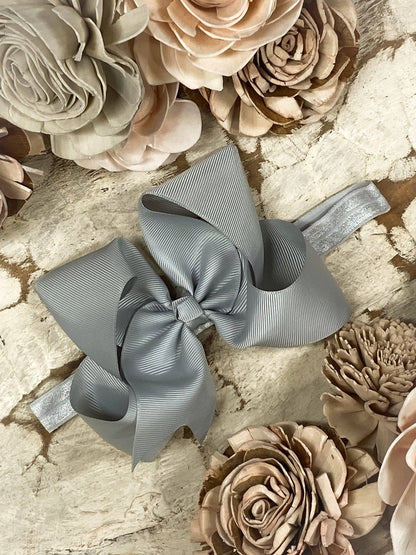 Classic Grosgrain Hair Bow - Satin Headband - 4.5"