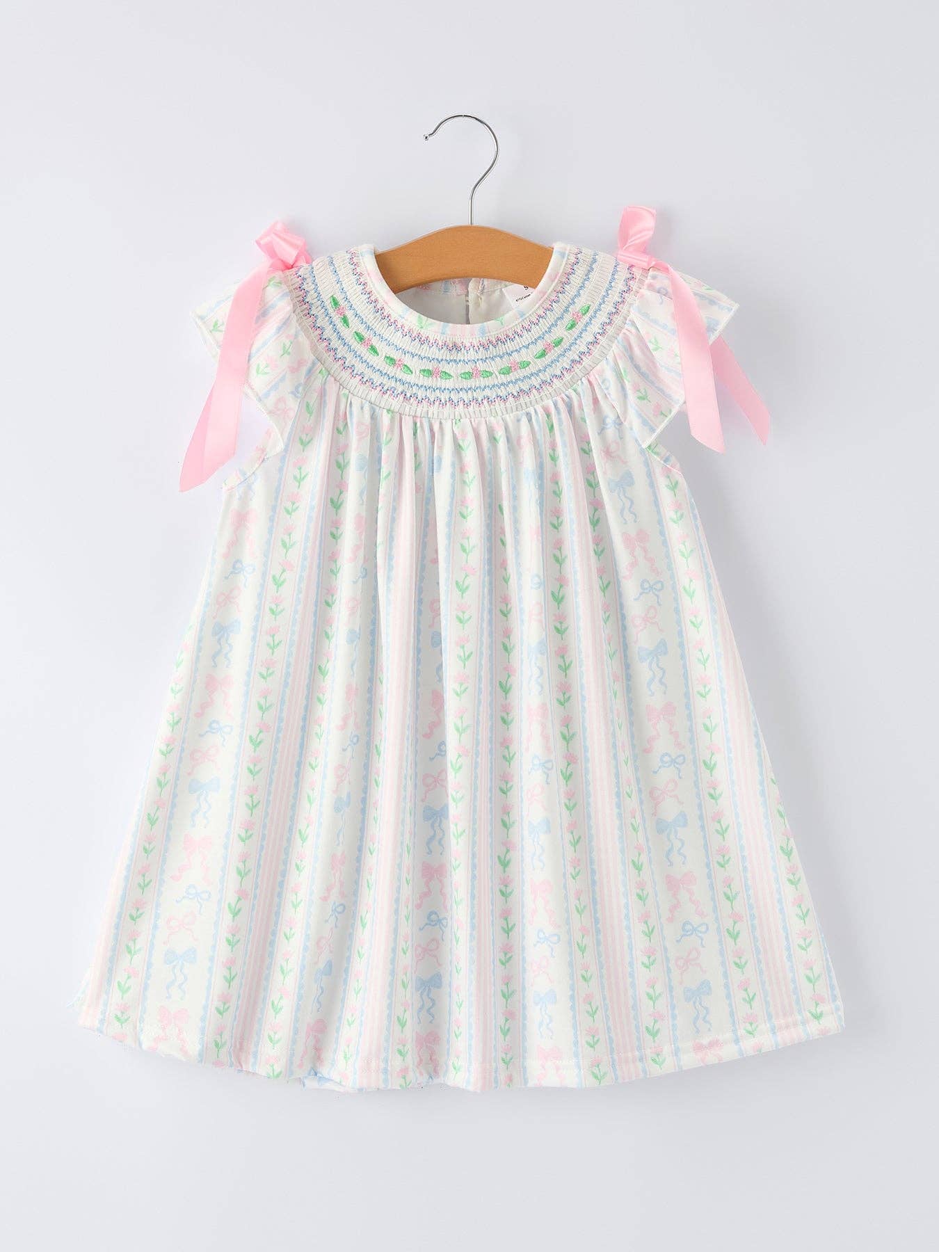 Pretty Bow Smocked Dress