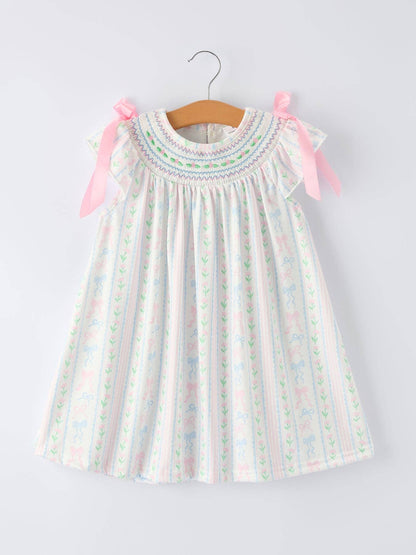 Pretty Bow Smocked Dress
