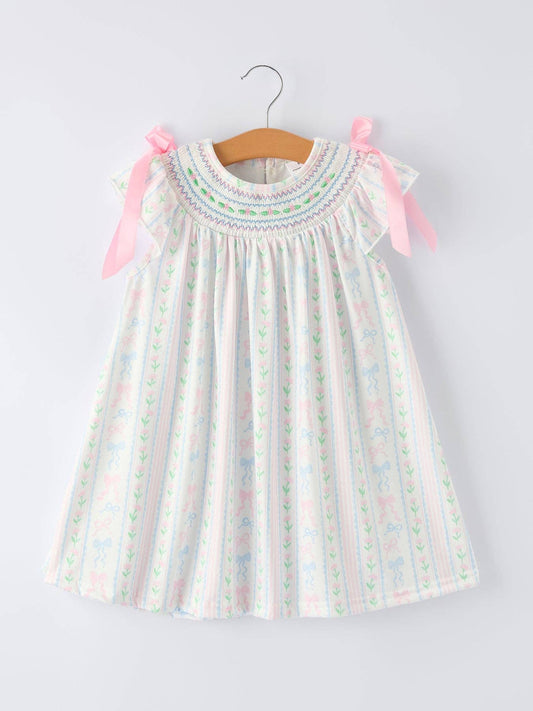 Pretty Bow Smocked Dress
