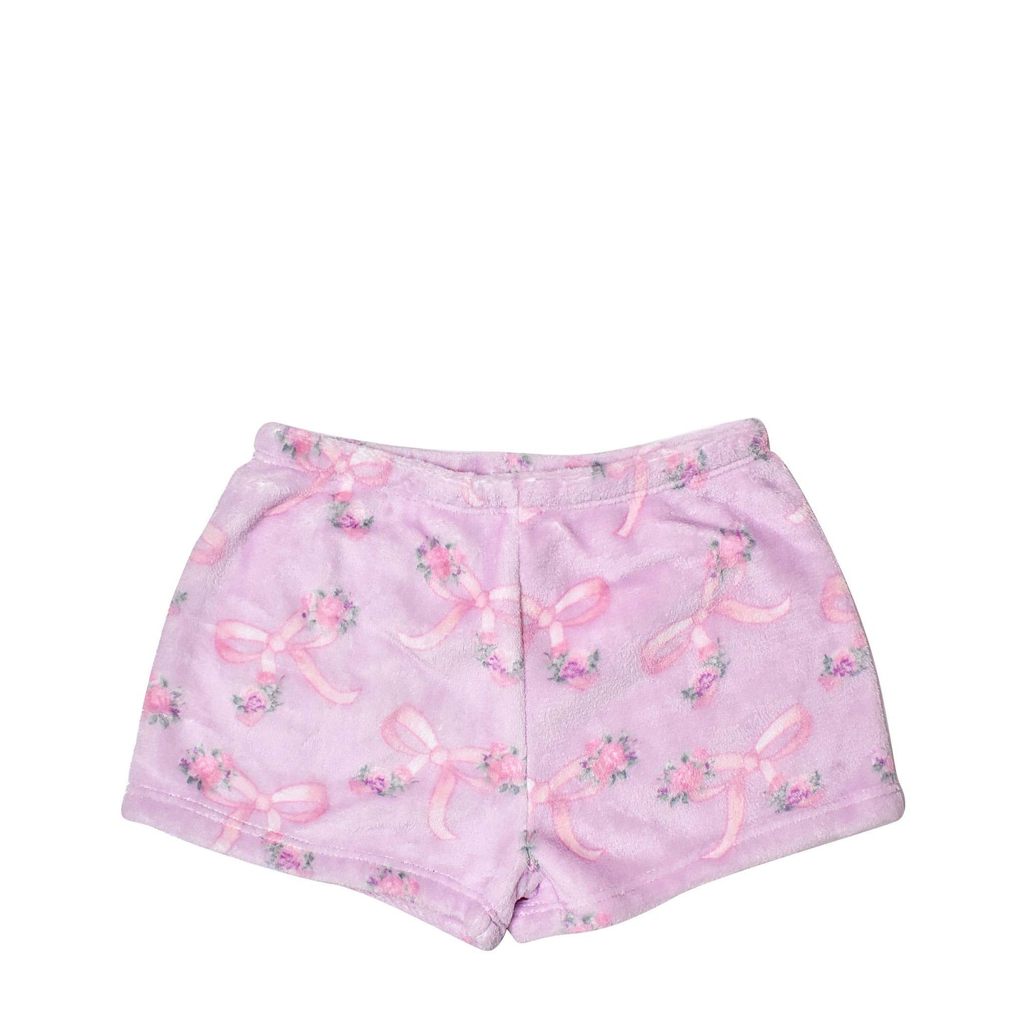 Orchid Floral Bow Cozy Shorts