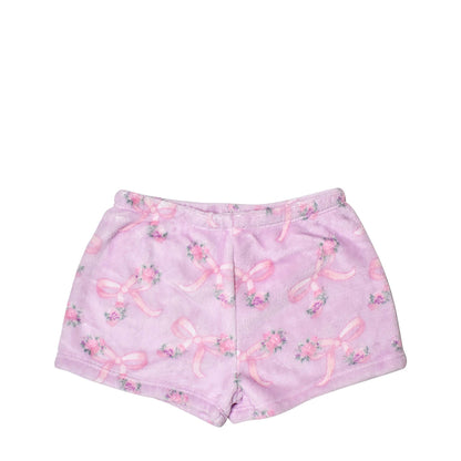 Orchid Floral Bow Cozy Shorts